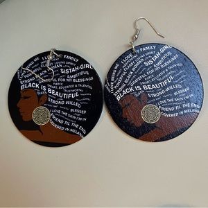 African Themed Handmade & Painted Fashion Wooden Earrings